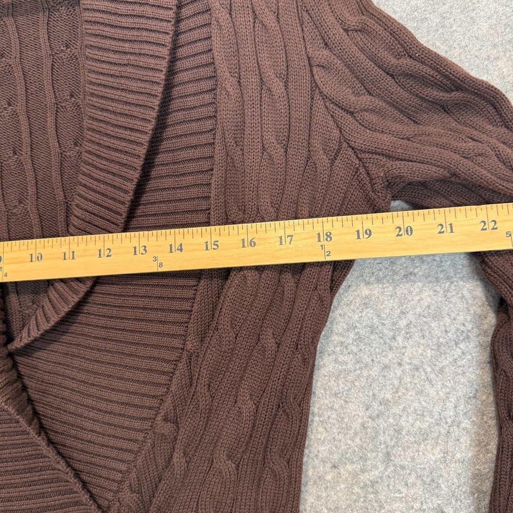 Lauren Ralph Lauren Cardigan Heavyweight Chunky Knit Sweater Medium Wrap Buckle - Picture 9 of 11
